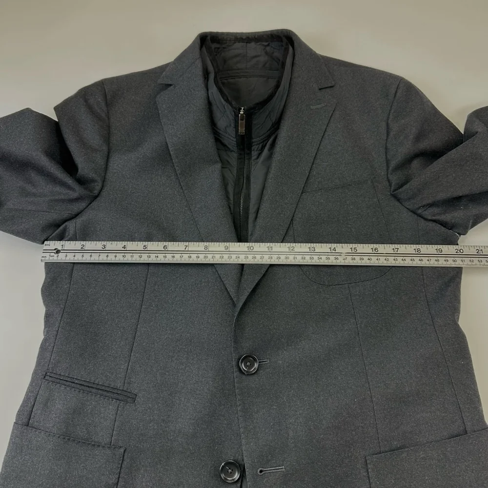 Zegna Drop 8 Deco black Winter Blazer with Vest 40R Mens sportcoat